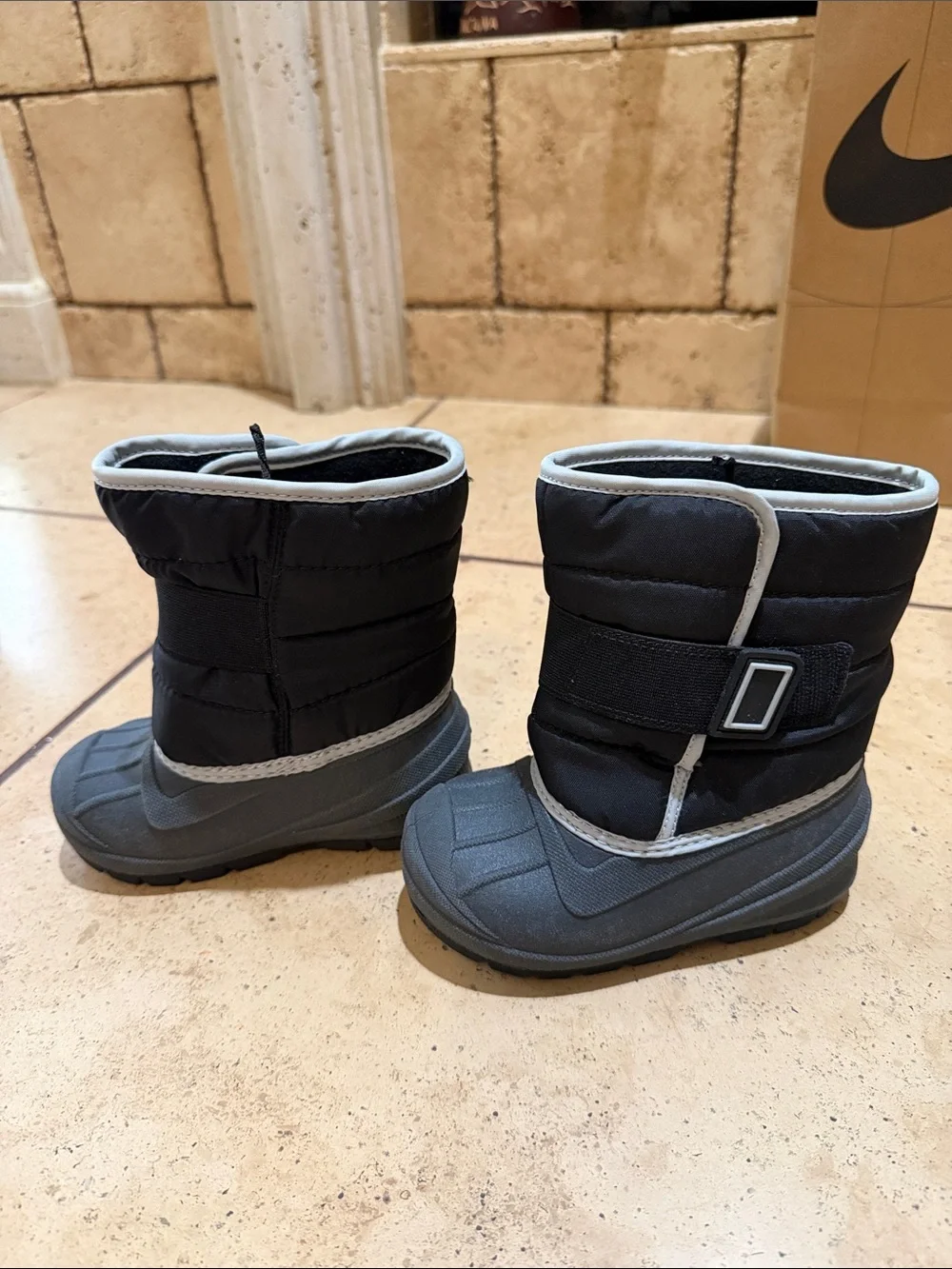 Cat & Jack Kids Black and Gray Waterproof Snow Boots